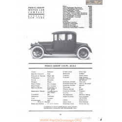 Pierce Arrow Coupe 48 B 4 Fiche Info 1918