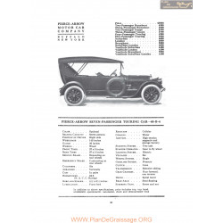 Pierce Arrow Seven Passenger Touring Car 48 B4 Fiche Info 1916