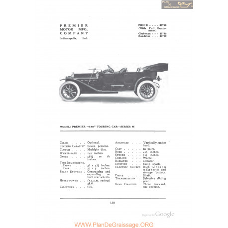 Premier 6 60 Touring Series M Fiche Info 1912