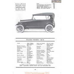 Pullman Touring 424 32 Fiche Info Mc Clures 1917