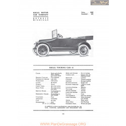 Regal Touring Car E Fiche Info 1916