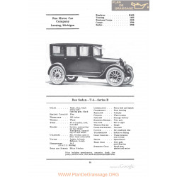 Reo Sedan T6 Series B Fiche Info 1922