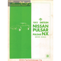 Datsun Nissan Pulsar Nx N12 1983 Service Manual
