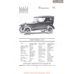 Saxon Touring Y 18 T Fiche Info 1919