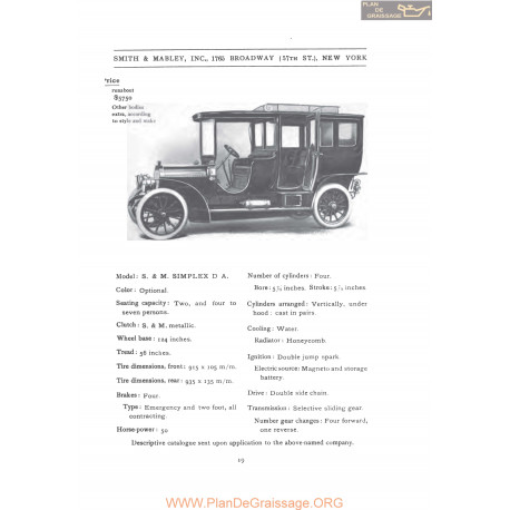 Simplex Da Fiche Info 1907