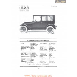 Stearns Knight Four Limousine Fiche Info 1917