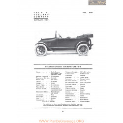 Stearns Knight Touring Car L4 Fiche Info 1916