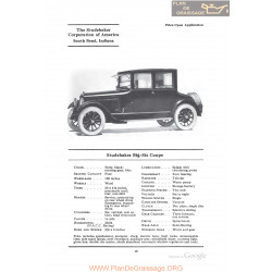 Studebaker Big Six Coupe Fiche Info 1922