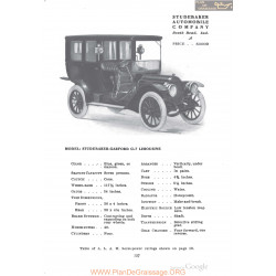Studebaker Garford G7 Limousine Fiche Info 1910