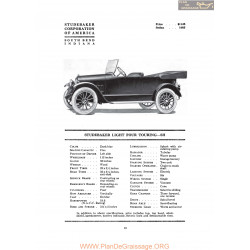 Studebaker Light Four Touring Sh Fiche Info 1919