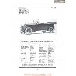 Studebaker Seven Passenger Six Touring Eg Fiche Info 1919