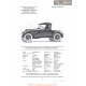 Studebaker Special Six Two Passenger Roadster Fiche Info 1922