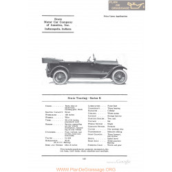 Stutz Touring Series K Fiche Info 1922