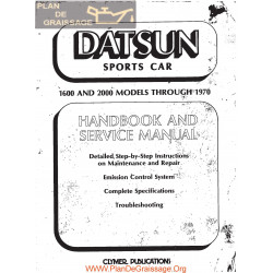 Datsun Sports Car 1600 2000 1970 Service Manual