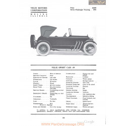 Velie Sport Car 39 Fiche Info 1918