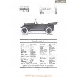 Velie Touring 38 Fiche Info 1919