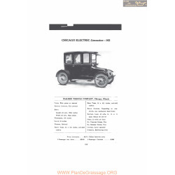 Walker Chicago Elctrique Limousine 162 Fiche Info 1916