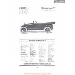 Westcott Touring Car 51 Fiche Info 1916