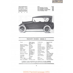 Westcott Touring Series 17 Fiche Info 1917