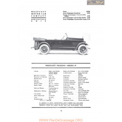 Westcott Touring Series 19 Fiche Info 1919