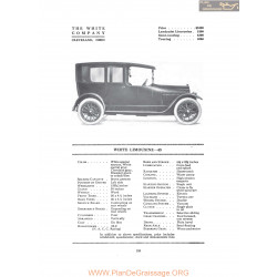 White Limousine 45 Fiche Info 1916
