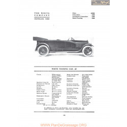 White Touring Car 45 Fiche Info 1916