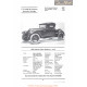 Wills Sainte Claire Roadster A68 Fiche Info 1922