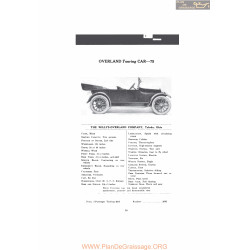 Willys Overland Touring Car 75 Fiche Info Mc Clures 1916