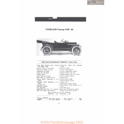 Willys Overland Touring Car 83 Fiche Info Mc Clures 1916