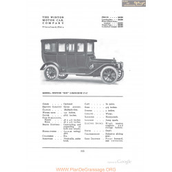 Winton Six Limousine 17c Fiche Info 1912
