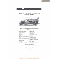 American La France Chemical Engine And Hose Car Type 10 Fiche Info Mc Clures 1916