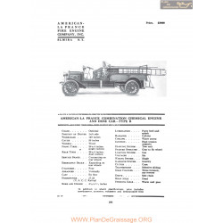 American La France Combiation Chemical Engine And Hose Car Type B Fiche Info 1916