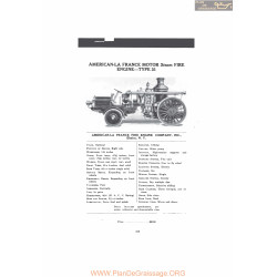 American La France Motor Steam Fire Engine Type 31 Fiche Info Mc Clures 1916