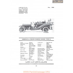 American La France Pumping Engine Type 12 Fiche Info 1916
