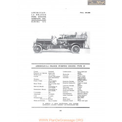 American La France Pumping Engine Type 19 Fiche Info 1916