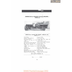American La France Pumping Engine Type 19 Fiche Info Mc Clures 1916