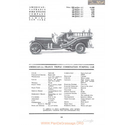 American La France Triple Combination Pumping Car Fiche Info 1918
