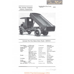 Autocar Five Ton Heavy Duty Truck Xxvib Fiche Info 1922