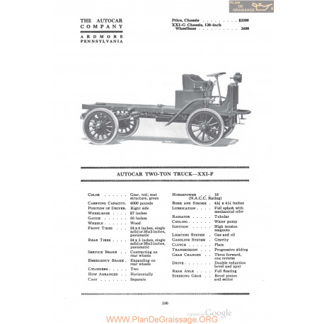 Autocar Two Ton Truck Xxif Fiche Info 1920