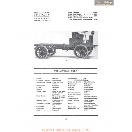 Autocar Xxxif Fiche Info 1917