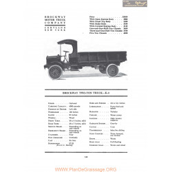 Brockway Two Ton Truck K3 Fiche Info 1919