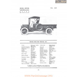 Buick One Ton Truck D4 Fiche Info 1916