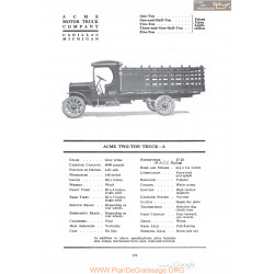 Cadillac Acme Two Ton Truck A Fiche Info 1920