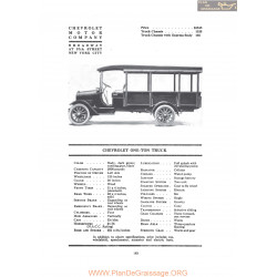 Chevrolet One Ton Truck Fiche Info 1919