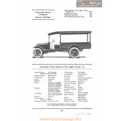 Chevrolet Three Quarter Ton Light Truck G Fiche Info 1922