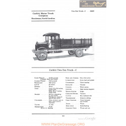 Corbitt Two Ton Truck C Fiche Info 1922