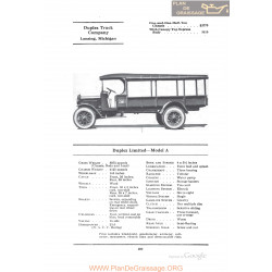 Duplex Limited Model A Fiche Info 1922