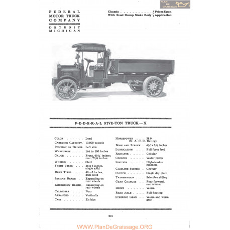Federal Five Ton Truck X Fiche Info Mc Clures 1917