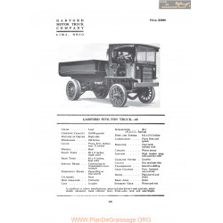 Garford Five Ton Truck 68 Fiche Info 1919