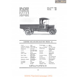 Garford One And One Half Ton Truck 66 Fiche Info 1917